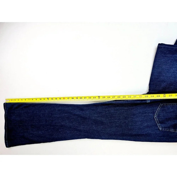 Frame Size 31X33 Womens Le High Flare 5 Pocket Embroidered Logo Blue Denim Jeans - Picture 7 of 12